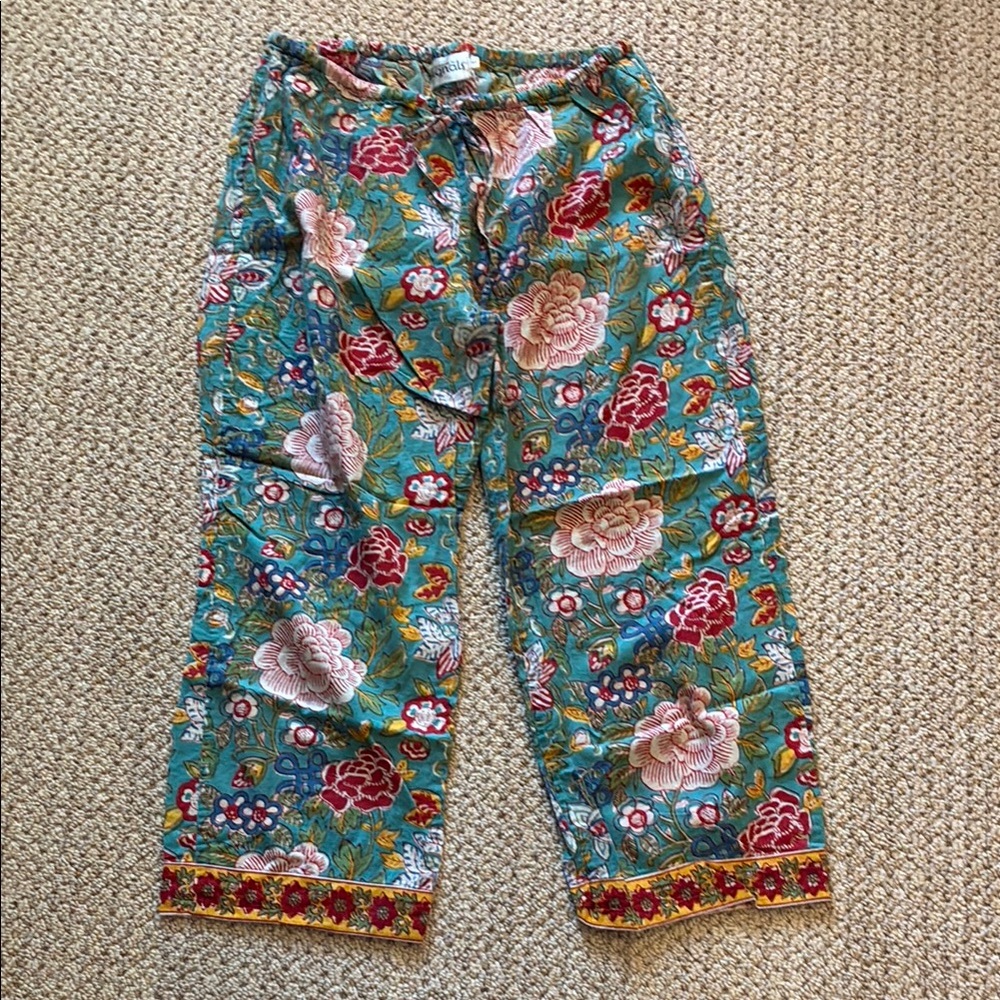 Floral Print Teal Lounge Pants